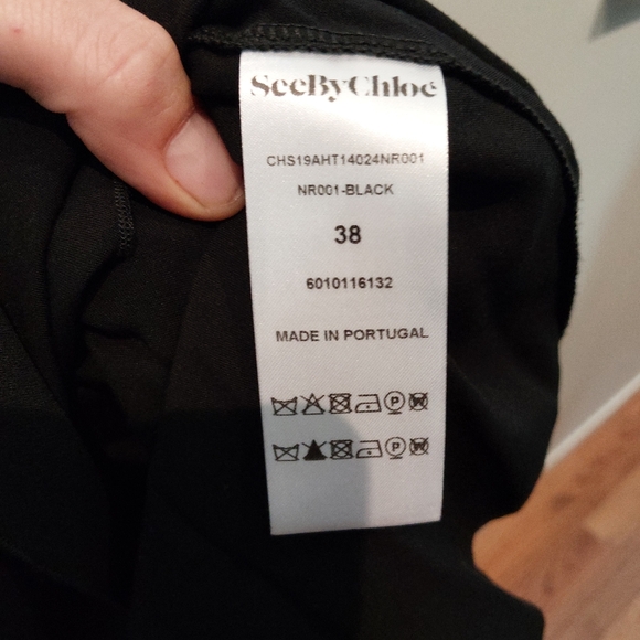 See by Chloe Black Ruched Blouse, Size 38/M - Picture 6 of 6